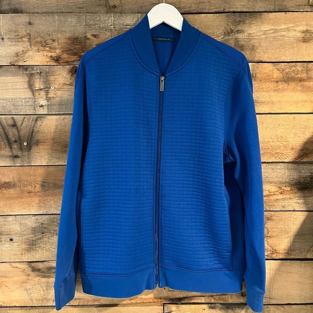 Perry Ellis royal blue full zip sport jacket - L